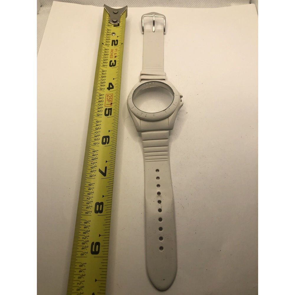 Fossil Watch Parts Case 44mm Crystal 20mm Band Clasp White Rubber GY317